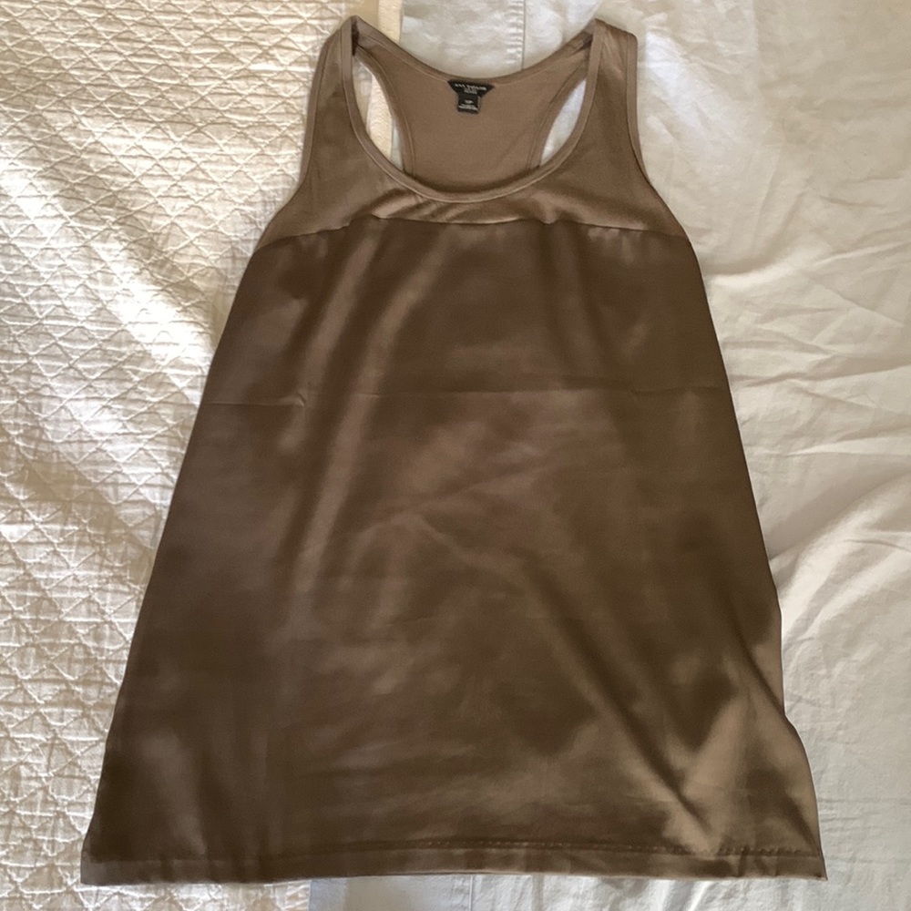 (Must bundle items $10 or less) satin brown gray olive racer back tank top